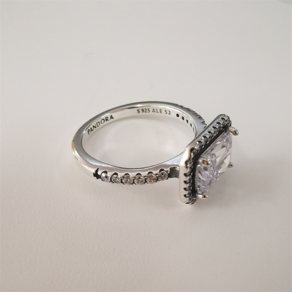 (58) Pandora Rectangular Sparkling Halo Ring - Image 3