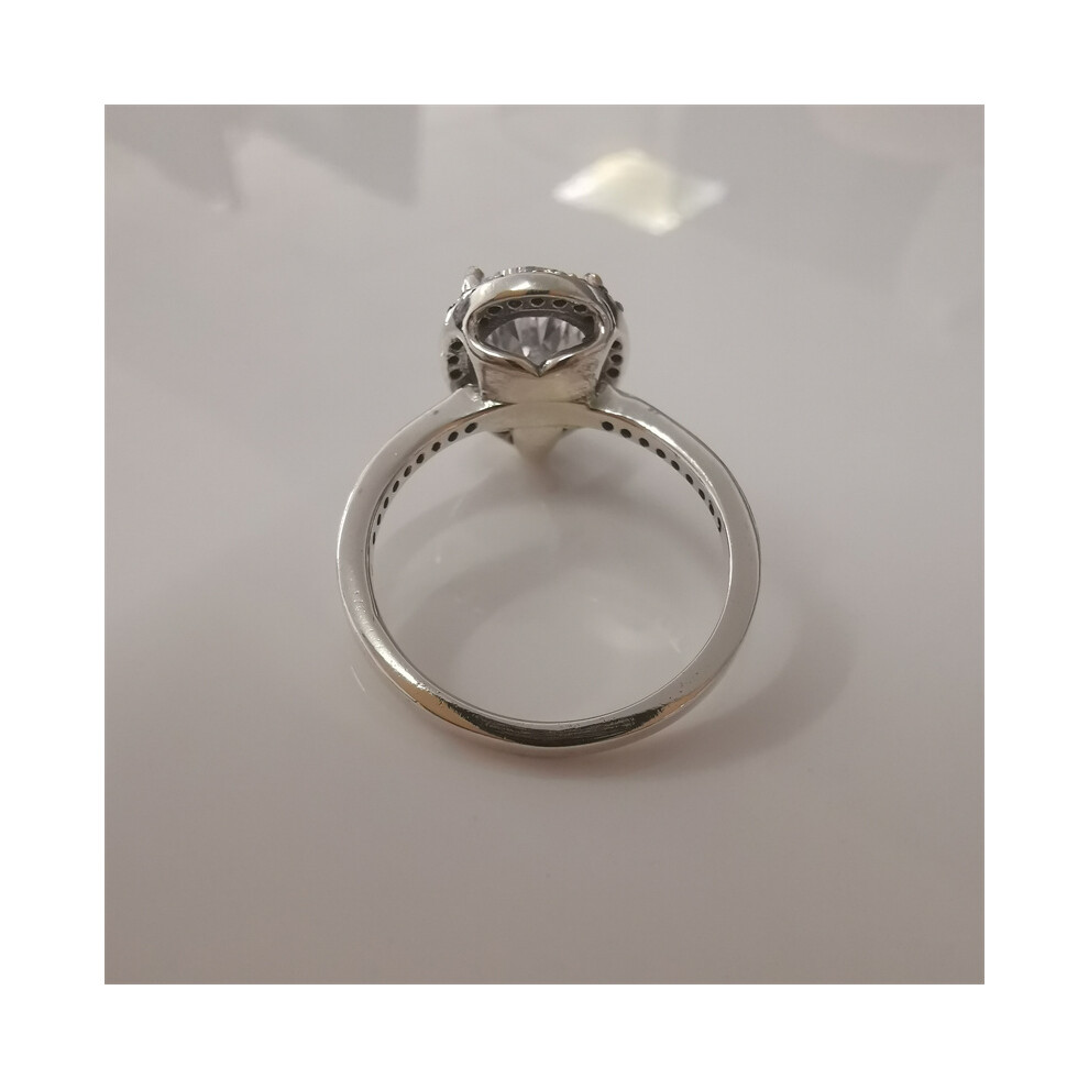 (58) Pandora Ring Radiant Teardrop Clear Cz S925 Ale - Image 3