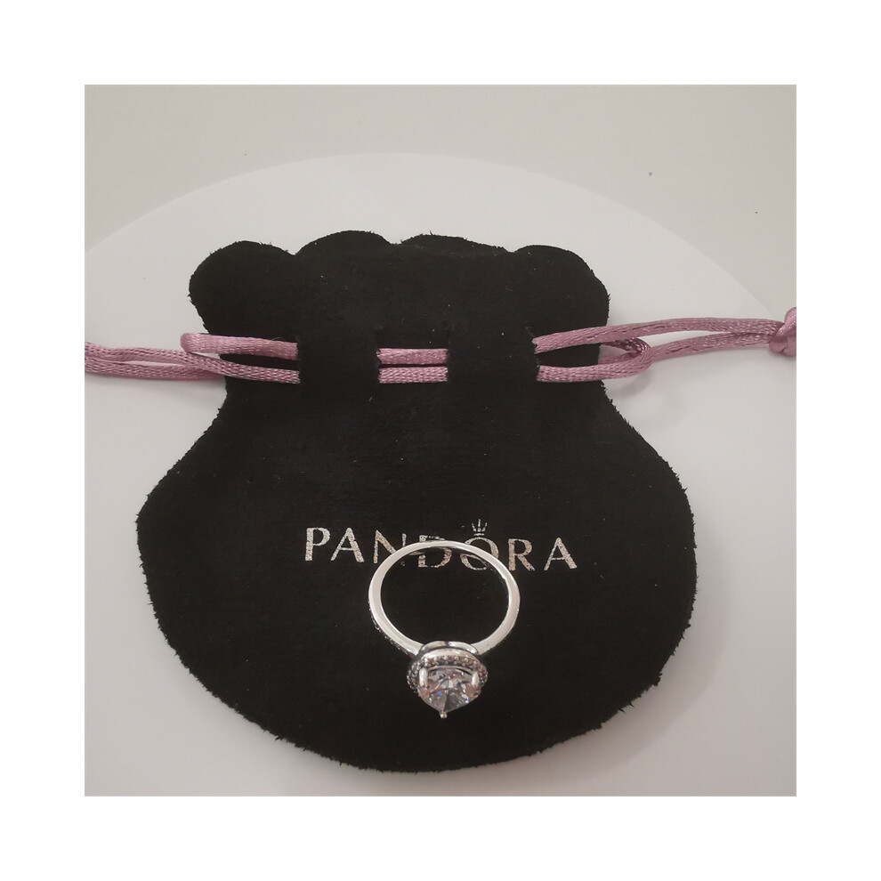 (58) Pandora Ring Radiant Teardrop Clear Cz S925 Ale - Image 5