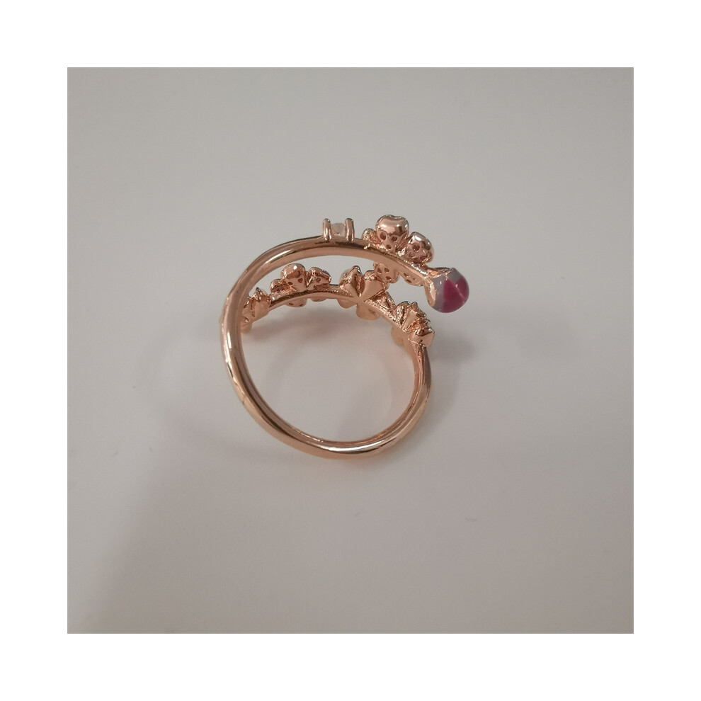 (58) Pandora Rose Peach Blossom Flower Branch Ring - Image 4