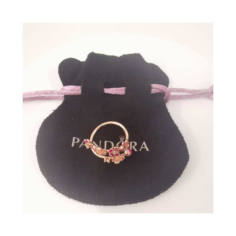 (58) Pandora Rose Peach Blossom Flower Branch Ring - Image 5