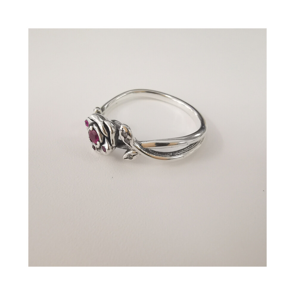 (58) Pandora S925 Silver Beauty And The Beast Rose Ring - Image 4
