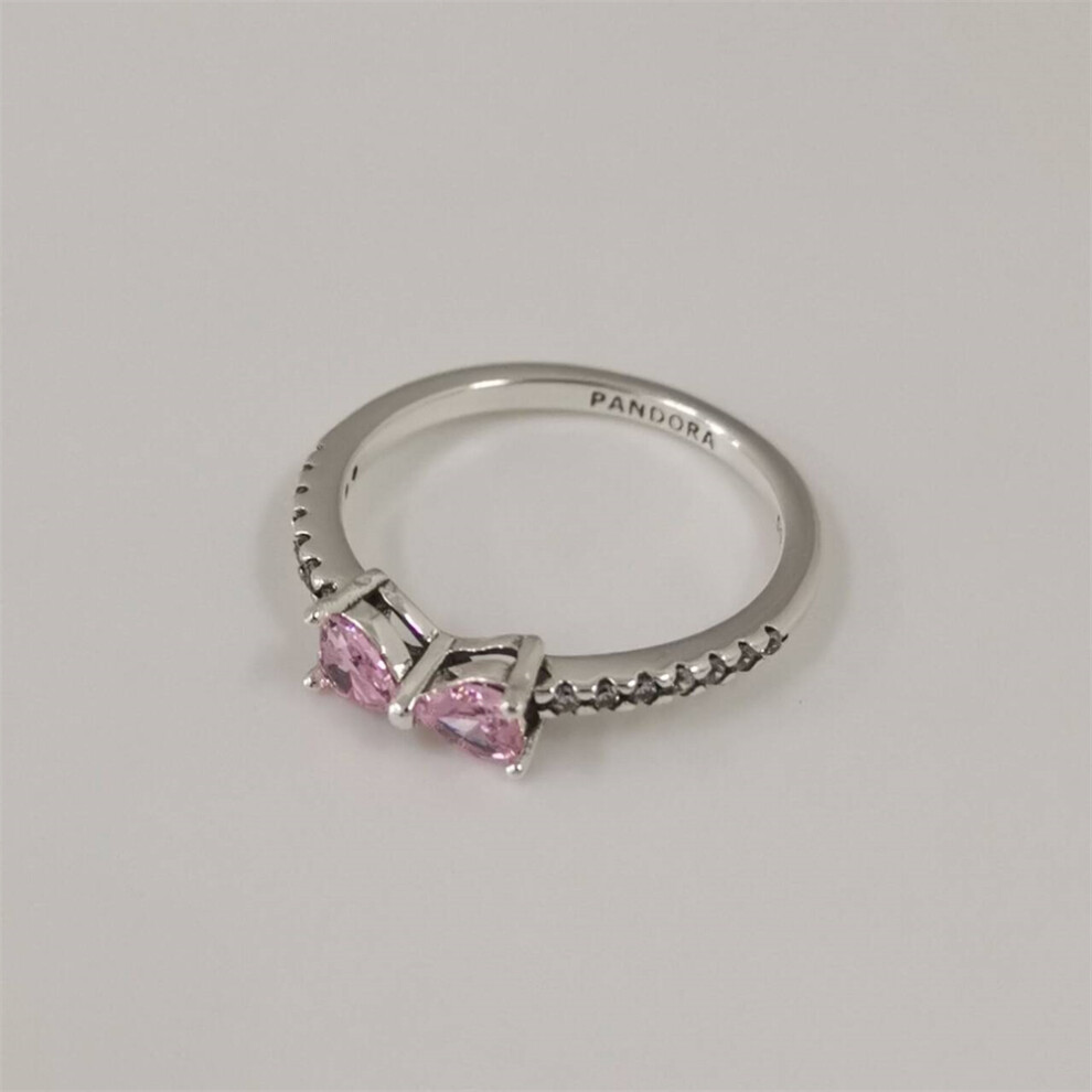 (58) pandora sparkling pink bow ring - Image 3