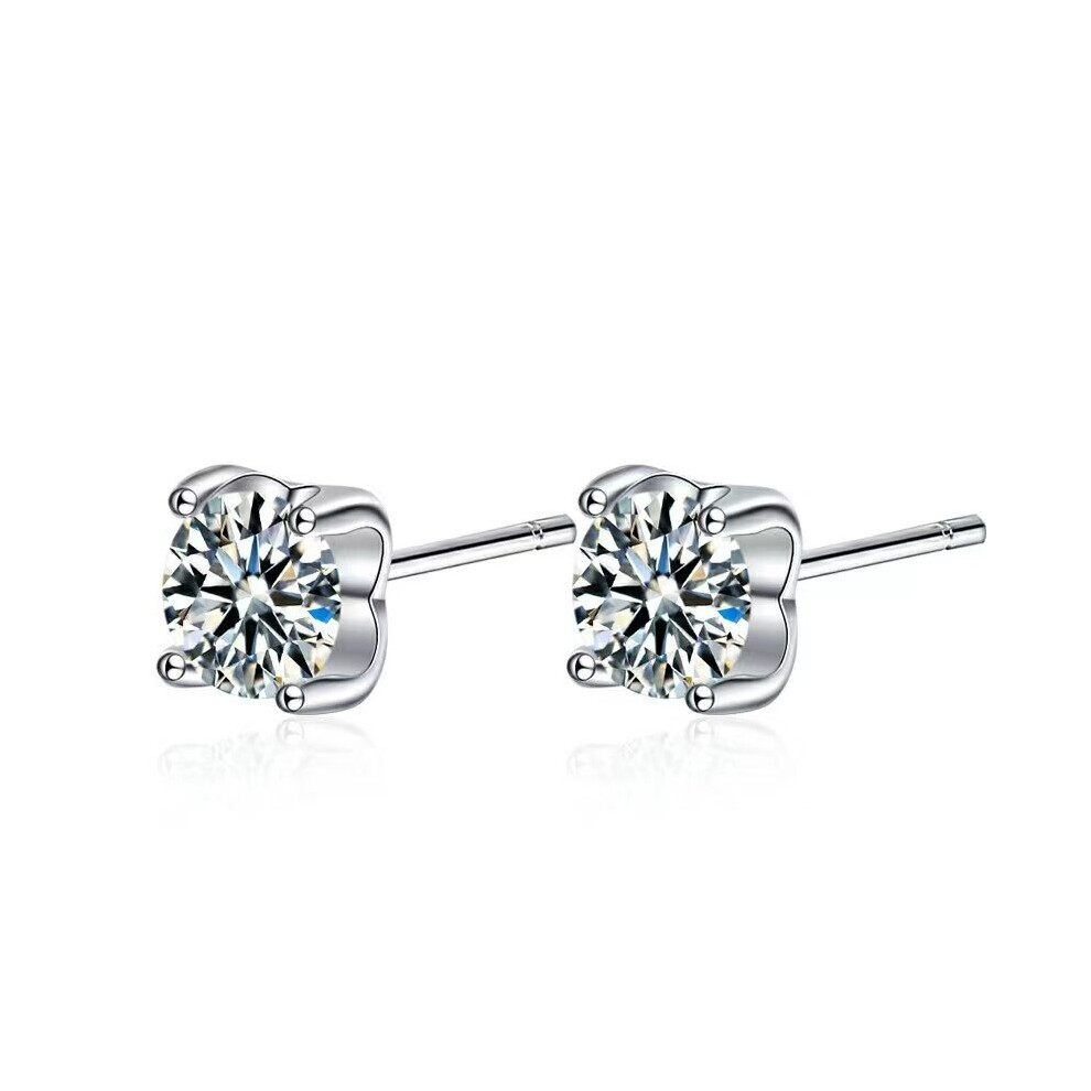 5mm D Round Moissanite Diamond Earrings Women Jewelry 100% S925 Sterling Silver Bull Head Stud Earrings with Gra - Image 2