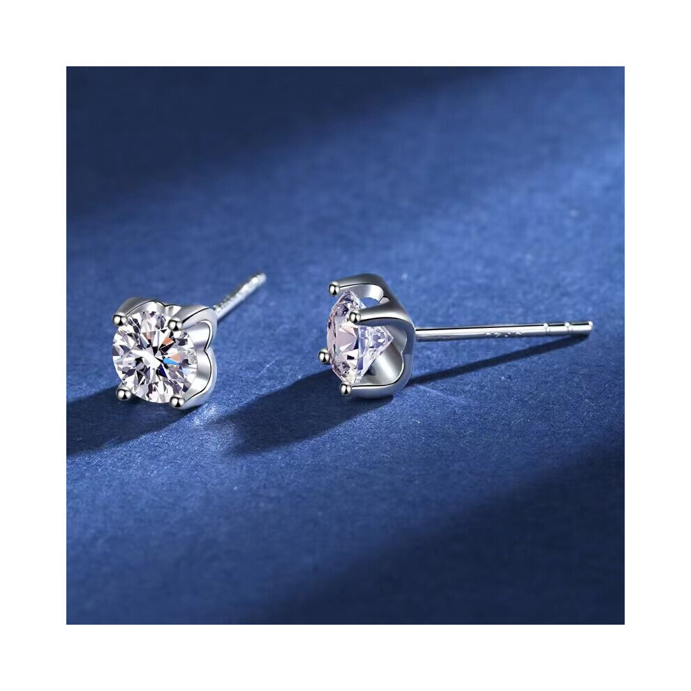 5mm D Round Moissanite Diamond Earrings Women Jewelry 100% S925 Sterling Silver Bull Head Stud Earrings with Gra - Image 3