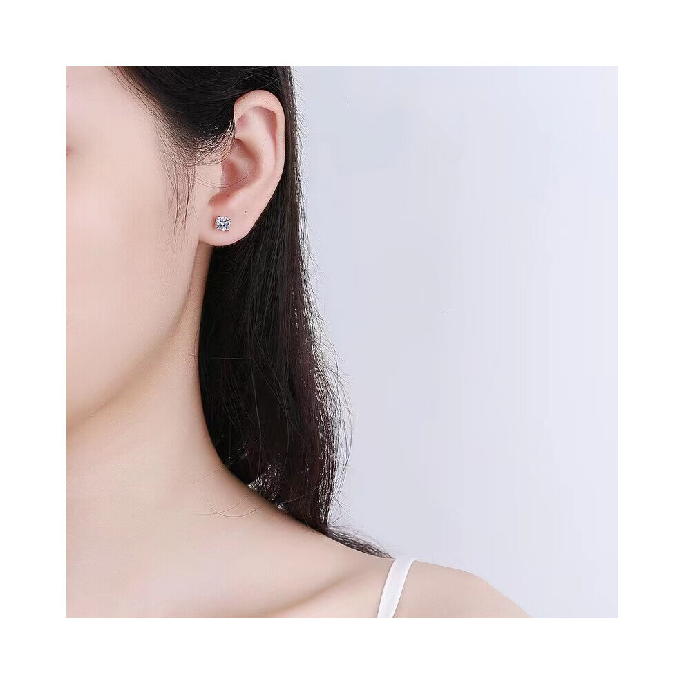 5mm D Round Moissanite Diamond Earrings Women Jewelry 100% S925 Sterling Silver Bull Head Stud Earrings with Gra - Image 4