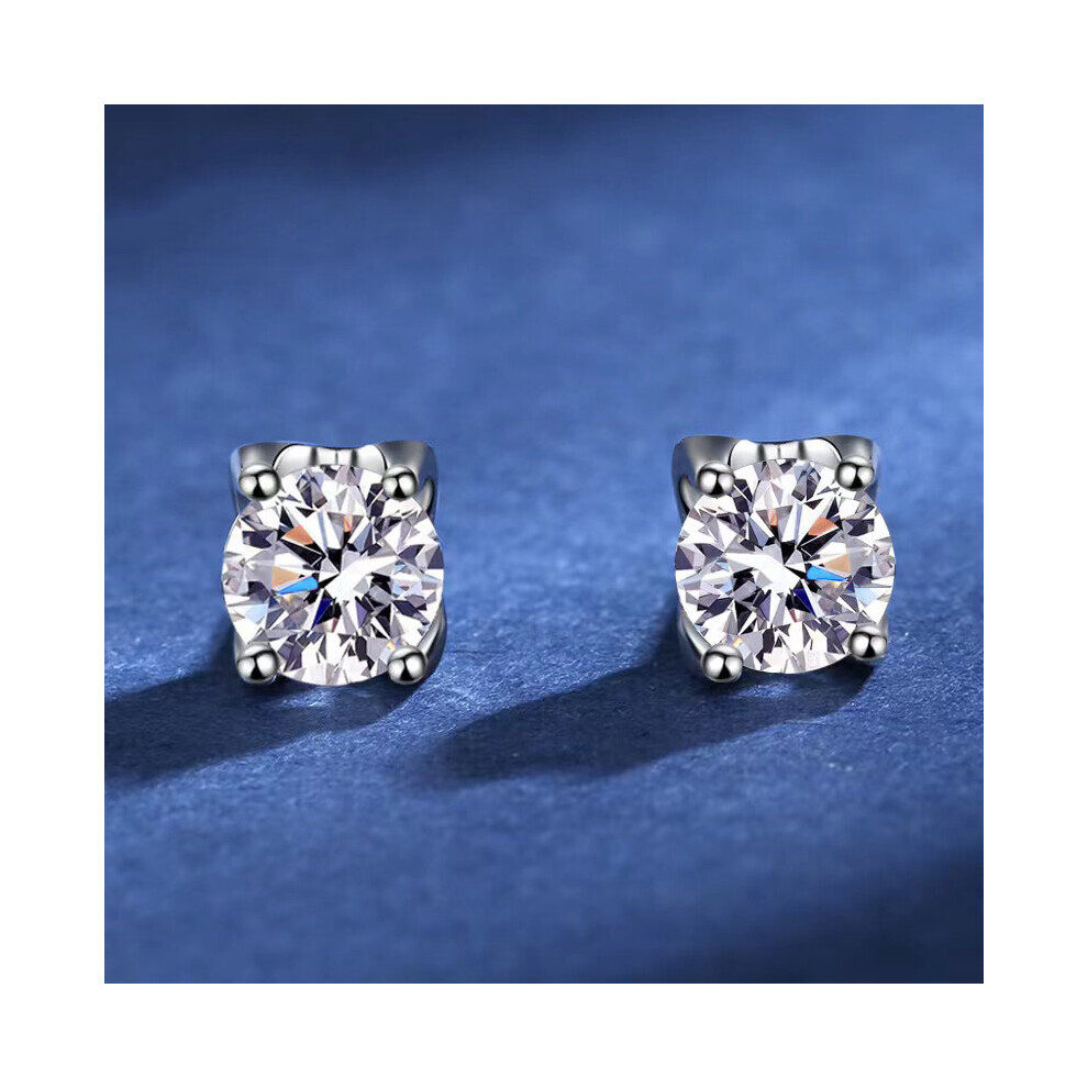 5mm D Round Moissanite Diamond Earrings Women Jewelry 100% S925 Sterling Silver Bull Head Stud Earrings with Gra