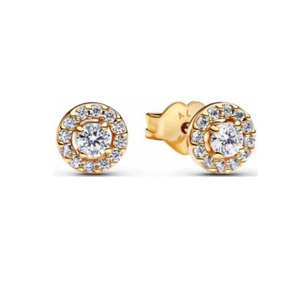(6) Fashion New Pandora 925 sterling silver star Mickey rose gold earrings, bow jewelry, ladies' romantic gift