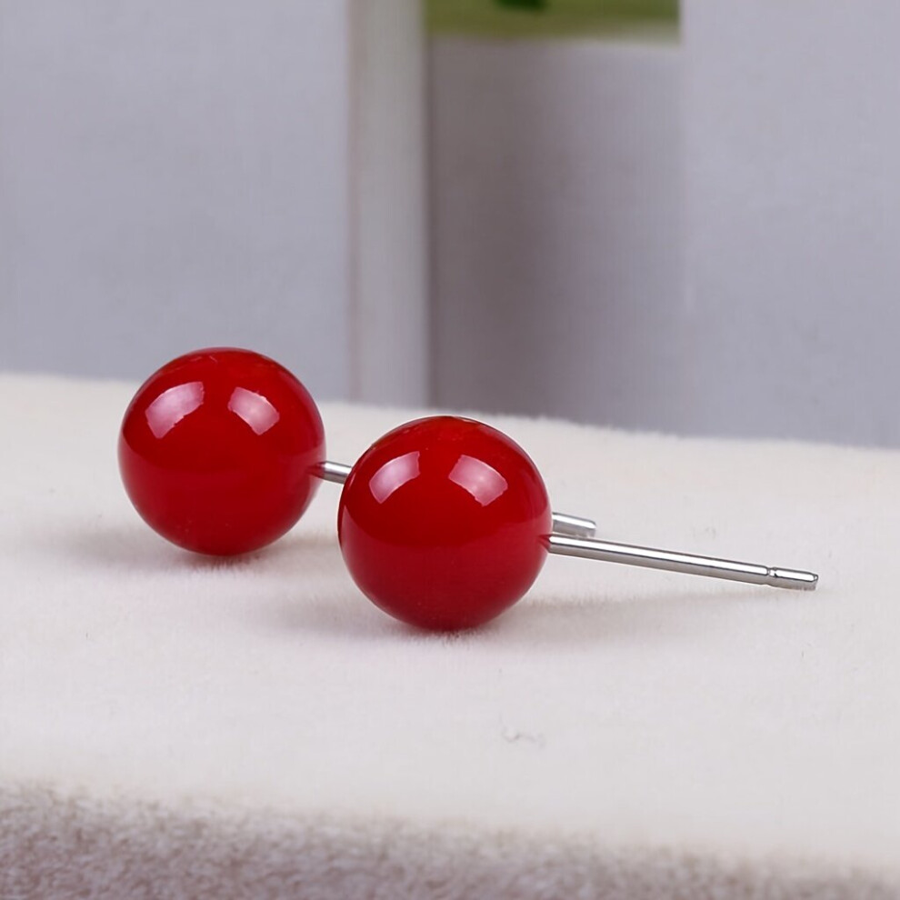 6 Pairs Of Pearl Earrings Unisex Earrings Earrings Diameter 8mm - Image 6