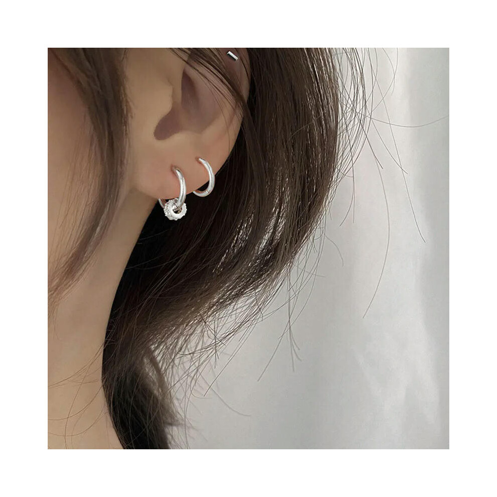 (6mm gold) Stainless Steel 1 Pair Minimalist Huggie Hoop Earrings For Women Gold Color Tiny Round Circle 6/8/10mm Punk Unisex Rock Earring - Image 5