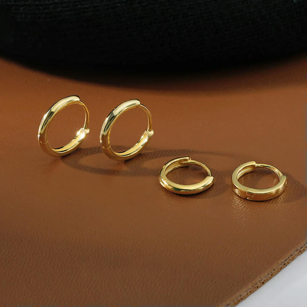 (6mm gold) Stainless Steel 1 Pair Minimalist Huggie Hoop Earrings For Women Gold Color Tiny Round Circle 6/8/10mm Punk Unisex Rock Earring - Image 7