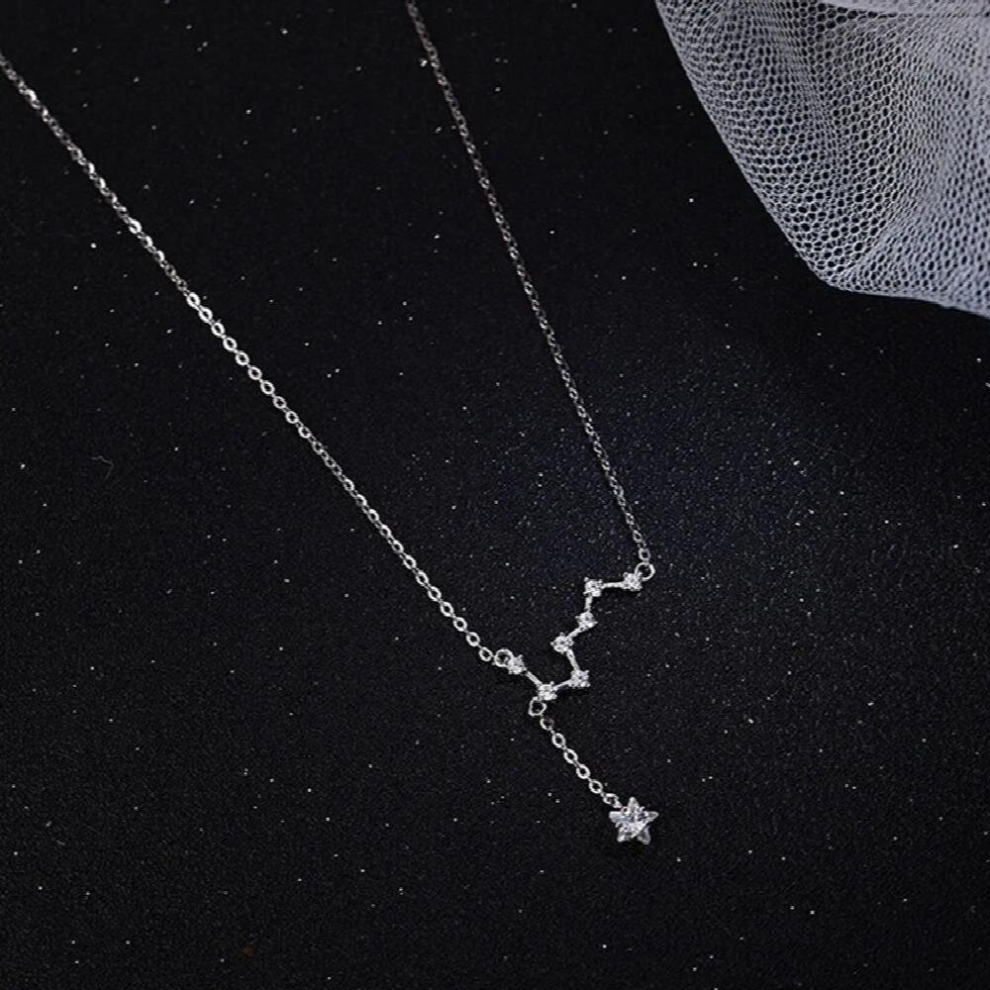 925 Sterling Silver Big Dipper Necklace Flash Diamond Pendant Tassel Clavicle Chain Female Temperament Jewelry Party Gift - Image 6