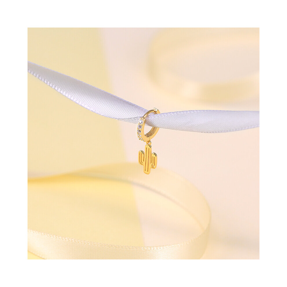 925 Sterling Silver Cubic Zirconia Sun Moon Star Pendant Hoop Earrings For Women Evil Eyes Butterfly Cactus Huggie Earring - Image 7