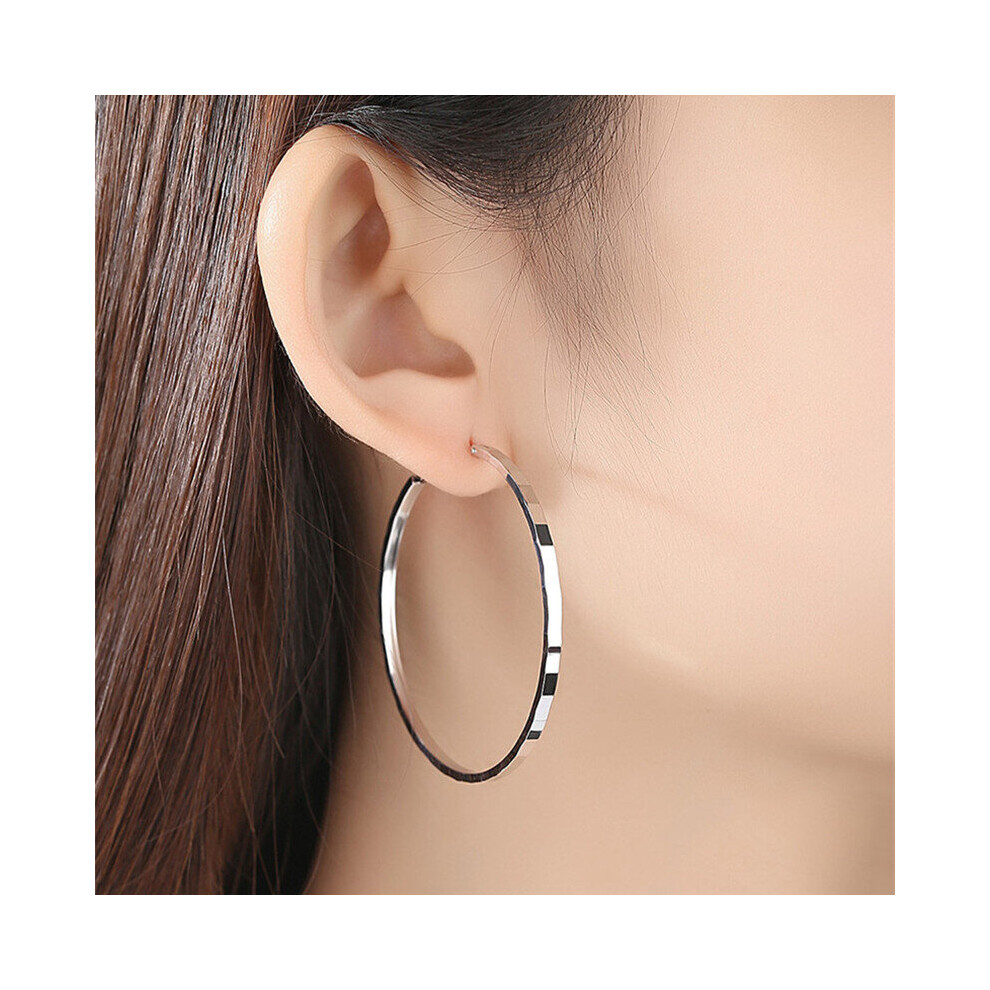 925 Sterling Silver Earrings Hoop Earrings Earrings for Women Big Earrings Personality for women - Image 4