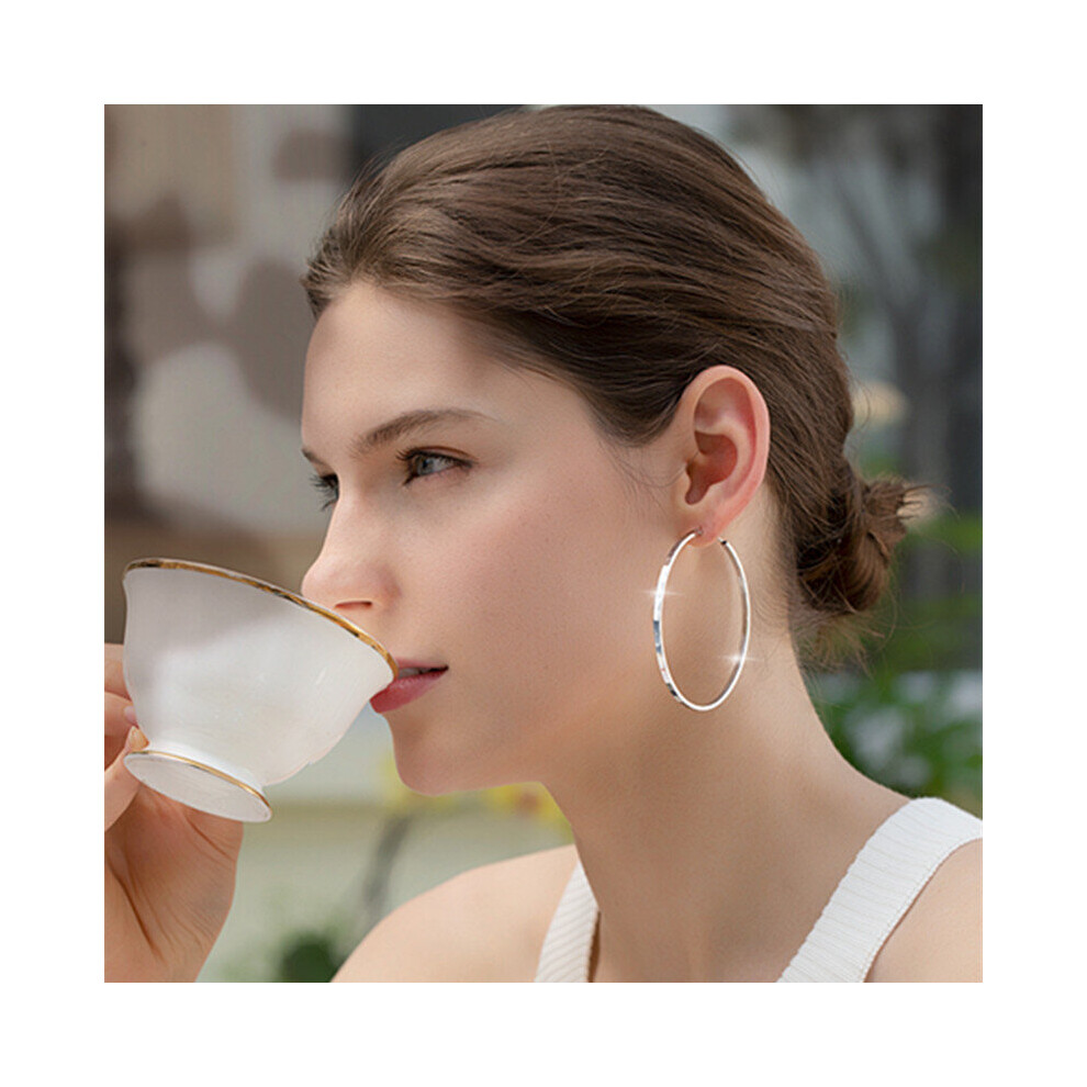 925 Sterling Silver Earrings Hoop Earrings Earrings for Women Big Earrings Personality for women - Image 7