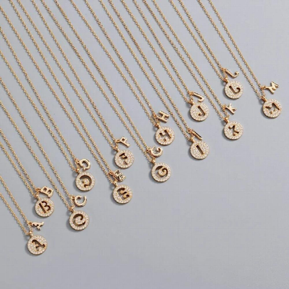925 sterling silver necklace ladies chain necklace Alphabet sterling silver jewelry round r necklace - Image 5