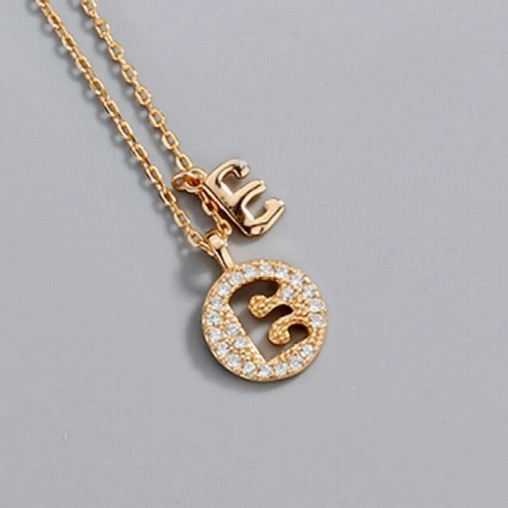 925 sterling silver necklace ladies chain necklace Alphabet sterling silver jewelry round r necklace - Image 6