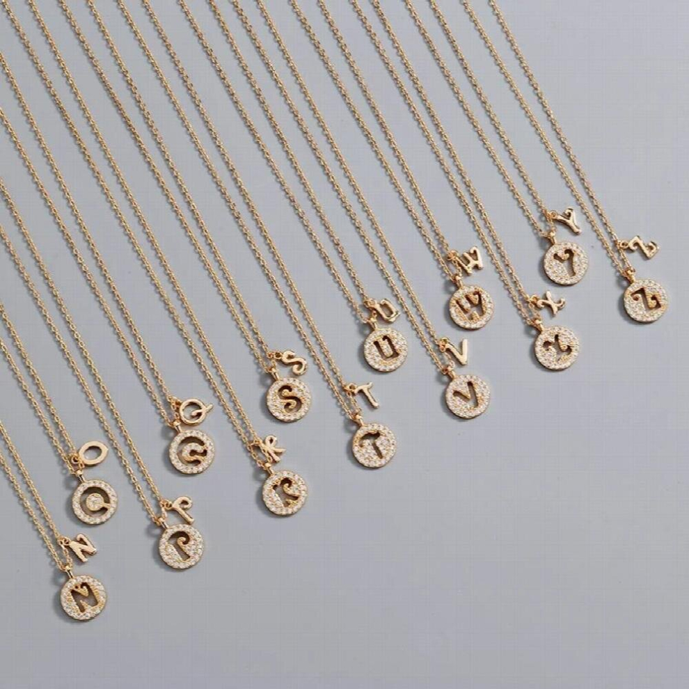 925 sterling silver necklace ladies chain necklace Alphabet sterling silver jewelry round r necklace - Image 7