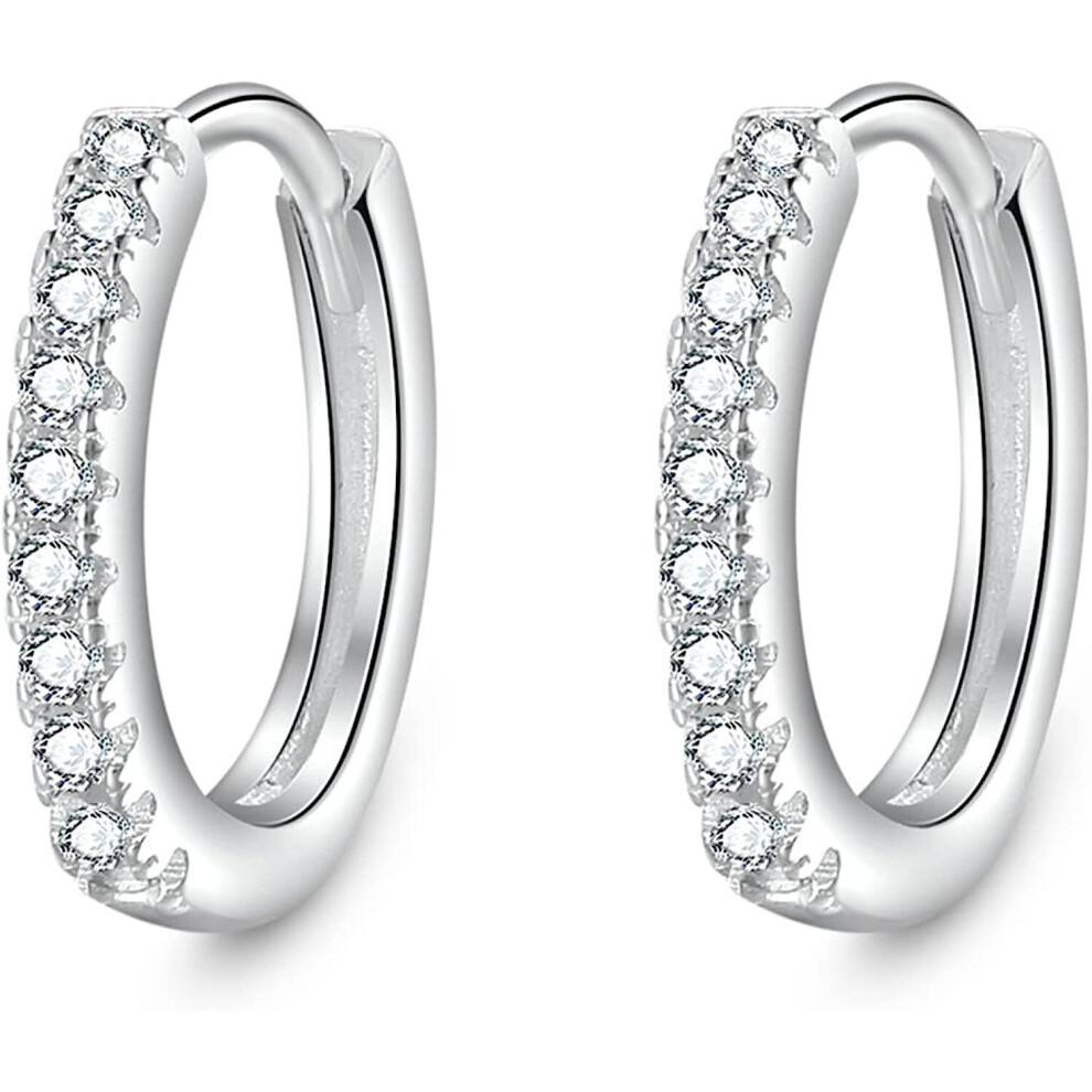 925 Sterling Silver Small Hoop Earrings Cartilage Leaves Tragus Lightweight Hoops for Women -12mm - Image 2