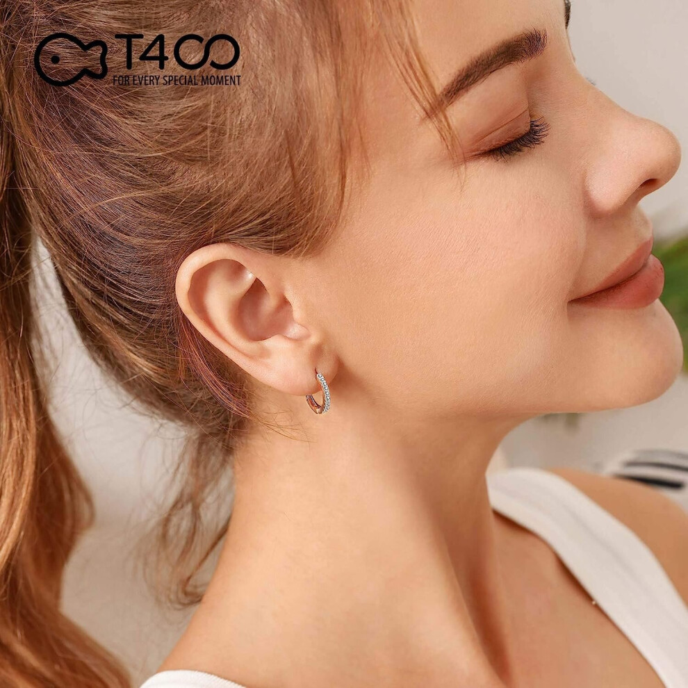 925 Sterling Silver Small Hoop Earrings Cartilage Leaves Tragus Lightweight Hoops for Women -12mm - Image 4