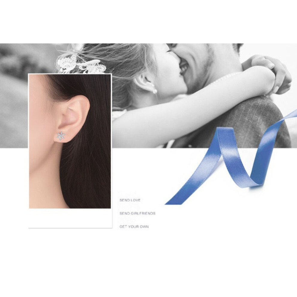 925 Sterling Silver Snowflake Stud Earrings Womens Girls Jewellery Xmas Gift HOT - Image 7