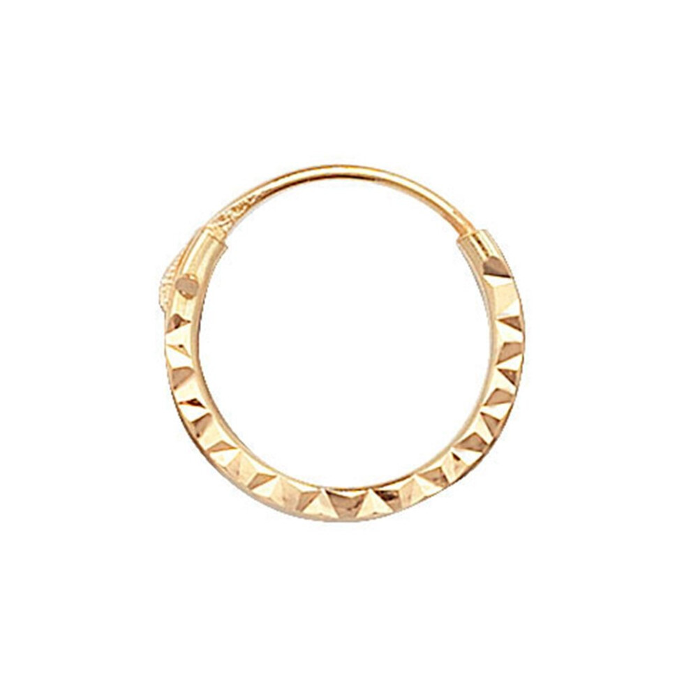 9ct Yellow Gold Patterned Sleeper Earrings