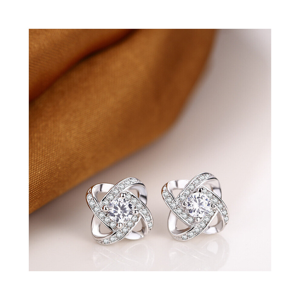 Anillos Yuzuk Top Flower Created Moissanite Women Stud Earrings 925 Sterling Silver Earrings Fine Jewelry Wedding