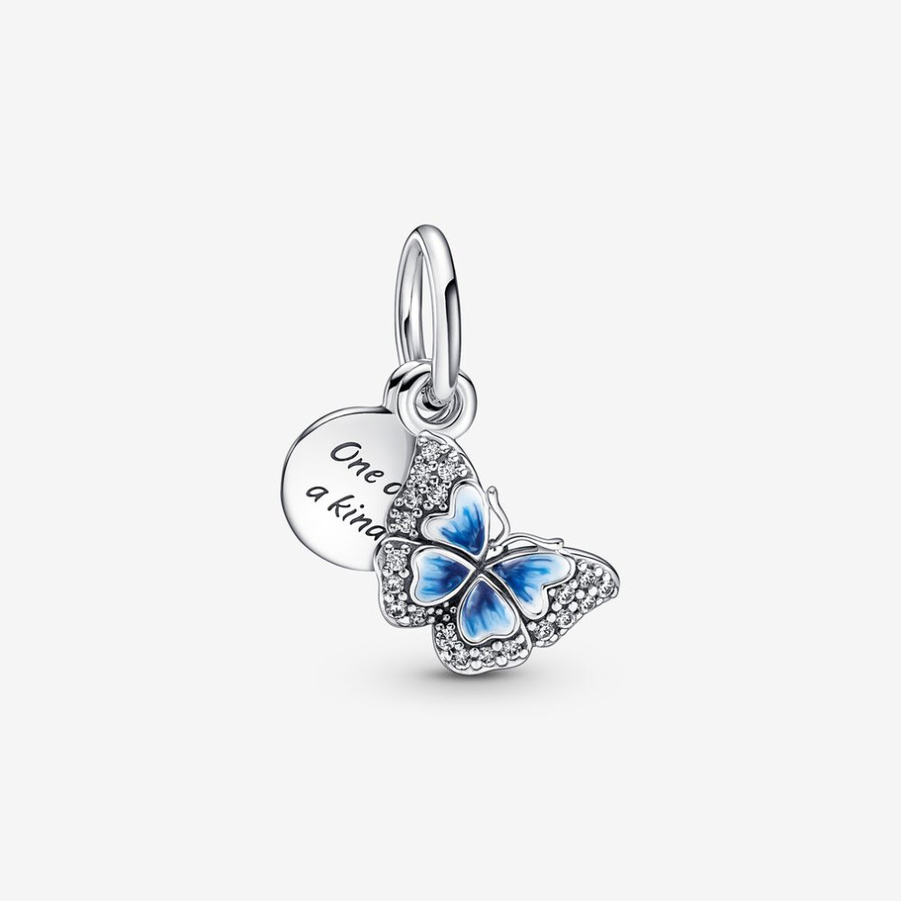 (Blue butterfly dangle charms sterling silver charm for pandora bracelet) Dangle sterling silver charm for pandora bracelet - Image 2