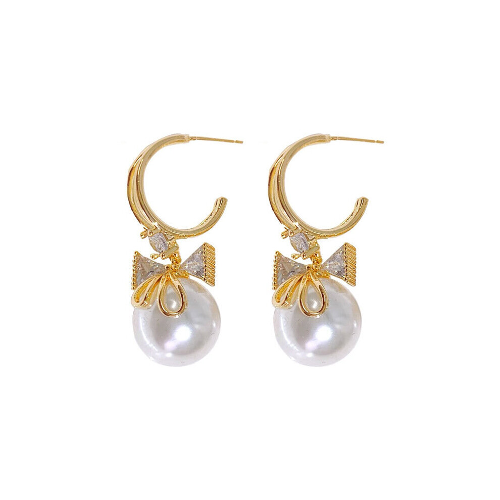 Bow Pearl Earrings Temperament Versatile Earrings Female Jewelry - Image 5