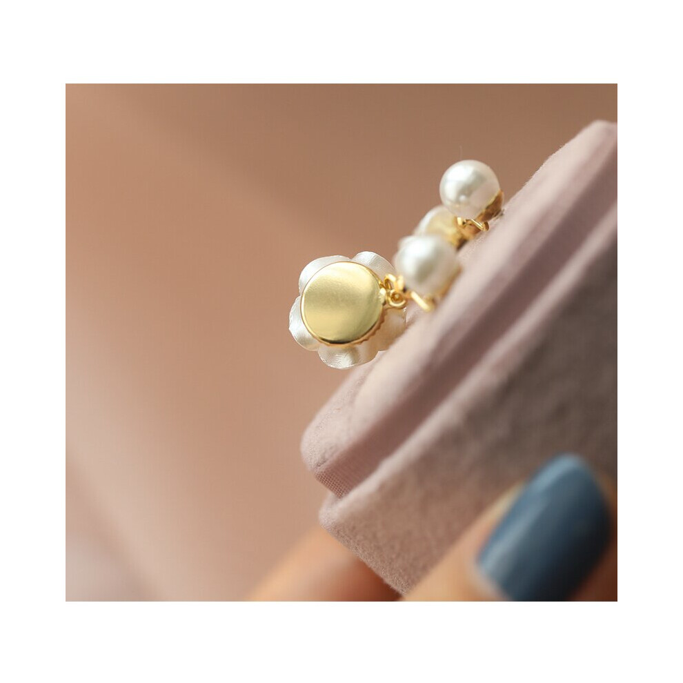 Camellia pearl earrings niche design sense of senior earrings - Image 5