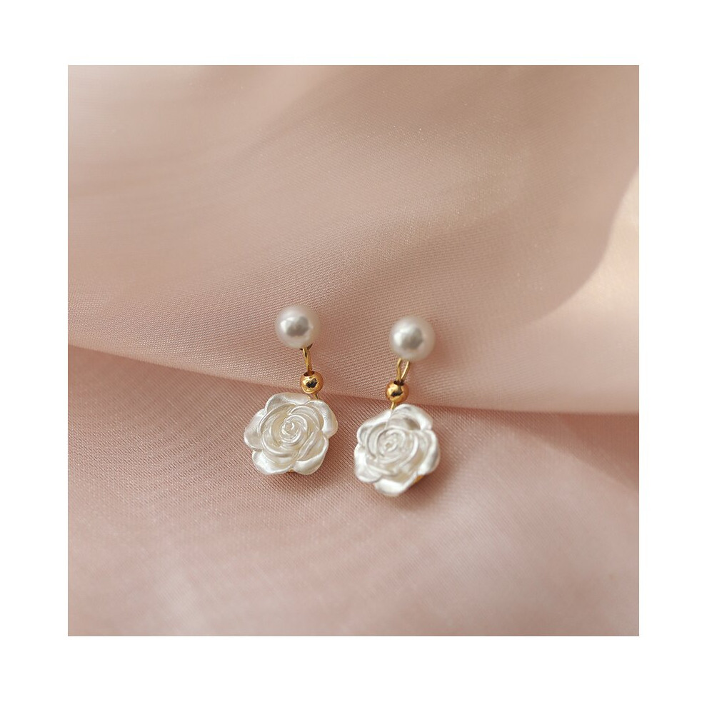 Camellia pearl earrings niche design sense of senior earrings - Image 6