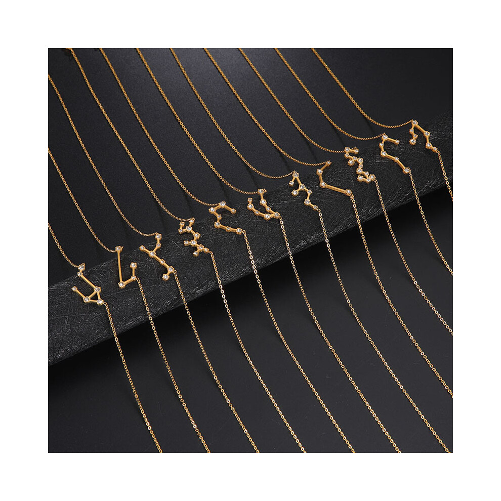(CANCER) Celestial Star Gold Necklace Star Sign Pendant