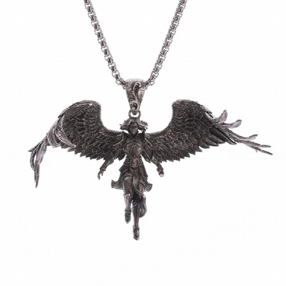 Classic Succubus Pendant Necklace for Men Women Gothic Punk Accessories Vintage Silver Angel Figure Pendants Jewelry - Image 3