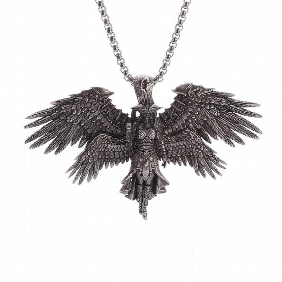 Classic Succubus Pendant Necklace for Men Women Gothic Punk Accessories Vintage Silver Angel Figure Pendants Jewelry - Image 4