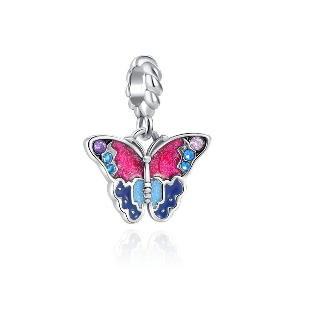 (colourful butterfly dangle charms sterling silver charm for pandora bracelet) Dangle sterling silver charm for pandora bracelet