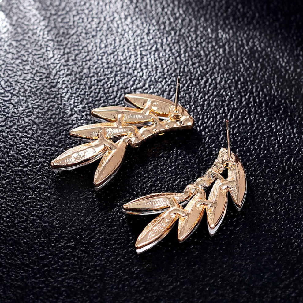 Crystal Vintage Alloy Earrings Geometric Semicircular Arc Earrings for Women Style Blue - Image 5