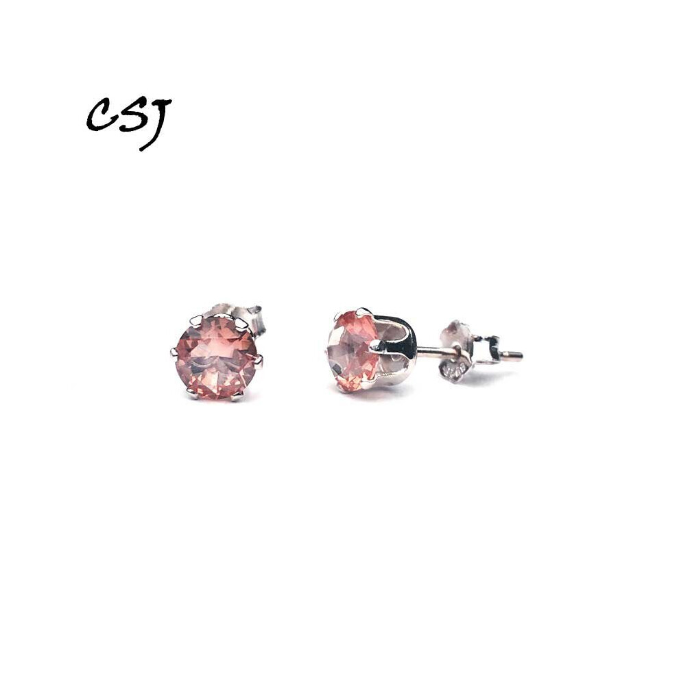 CSJ Created Diaspore Zultanite Stud Earrings Gemstone Silver Fine Jewelry Women Lady Wedding Engagment Party Mom Gift - Image 2