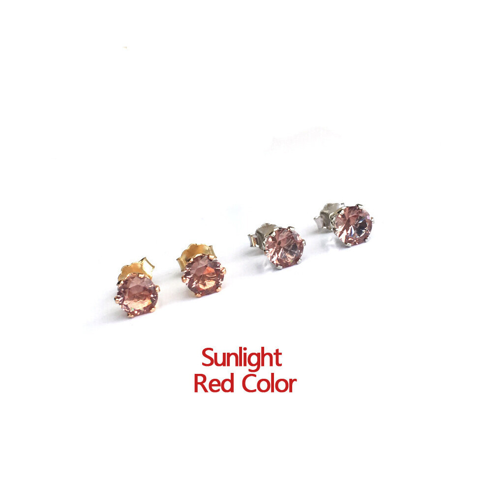 CSJ Created Diaspore Zultanite Stud Earrings Gemstone Silver Fine Jewelry Women Lady Wedding Engagment Party Mom Gift - Image 3