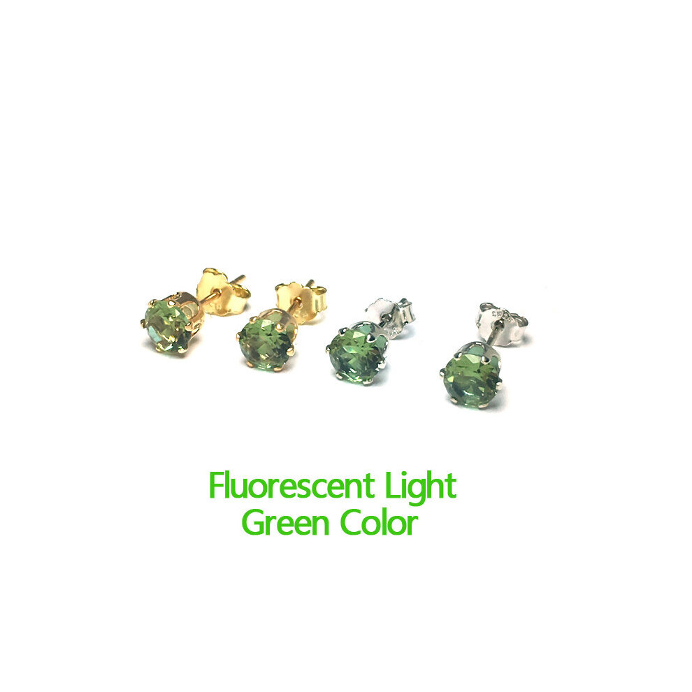 CSJ Created Diaspore Zultanite Stud Earrings Gemstone Silver Fine Jewelry Women Lady Wedding Engagment Party Mom Gift - Image 5