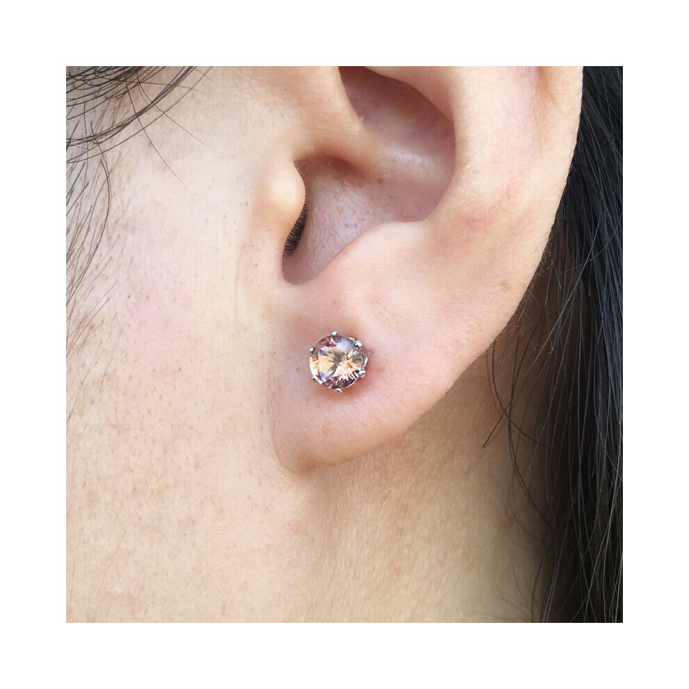 CSJ Created Diaspore Zultanite Stud Earrings Gemstone Silver Fine Jewelry Women Lady Wedding Engagment Party Mom Gift - Image 7