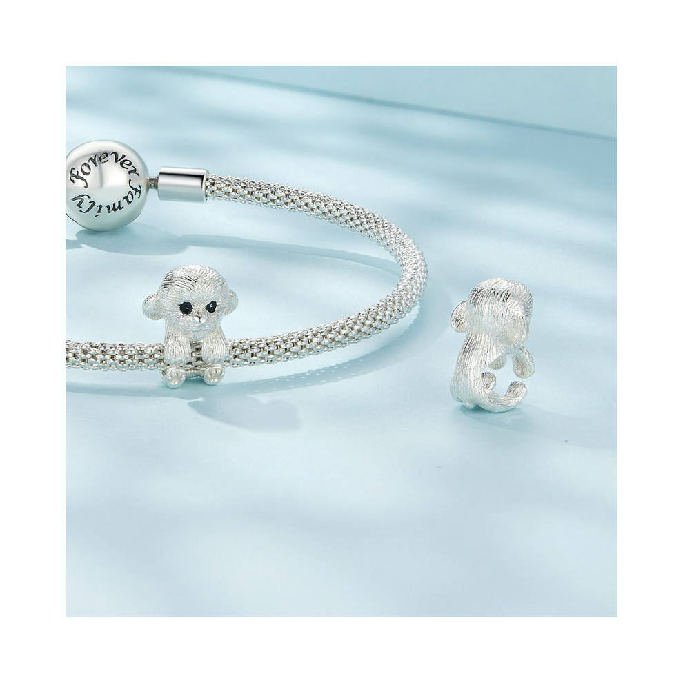Cute Puppy Dog Wrap Charm Bead Genuine 925 Sterling Silver Compatible With Pandora Bracelets - Image 3