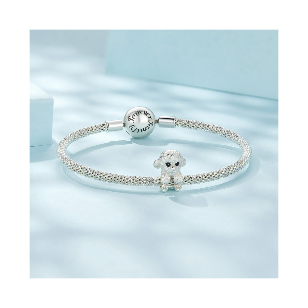 Cute Puppy Dog Wrap Charm Bead Genuine 925 Sterling Silver Compatible With Pandora Bracelets - Image 4