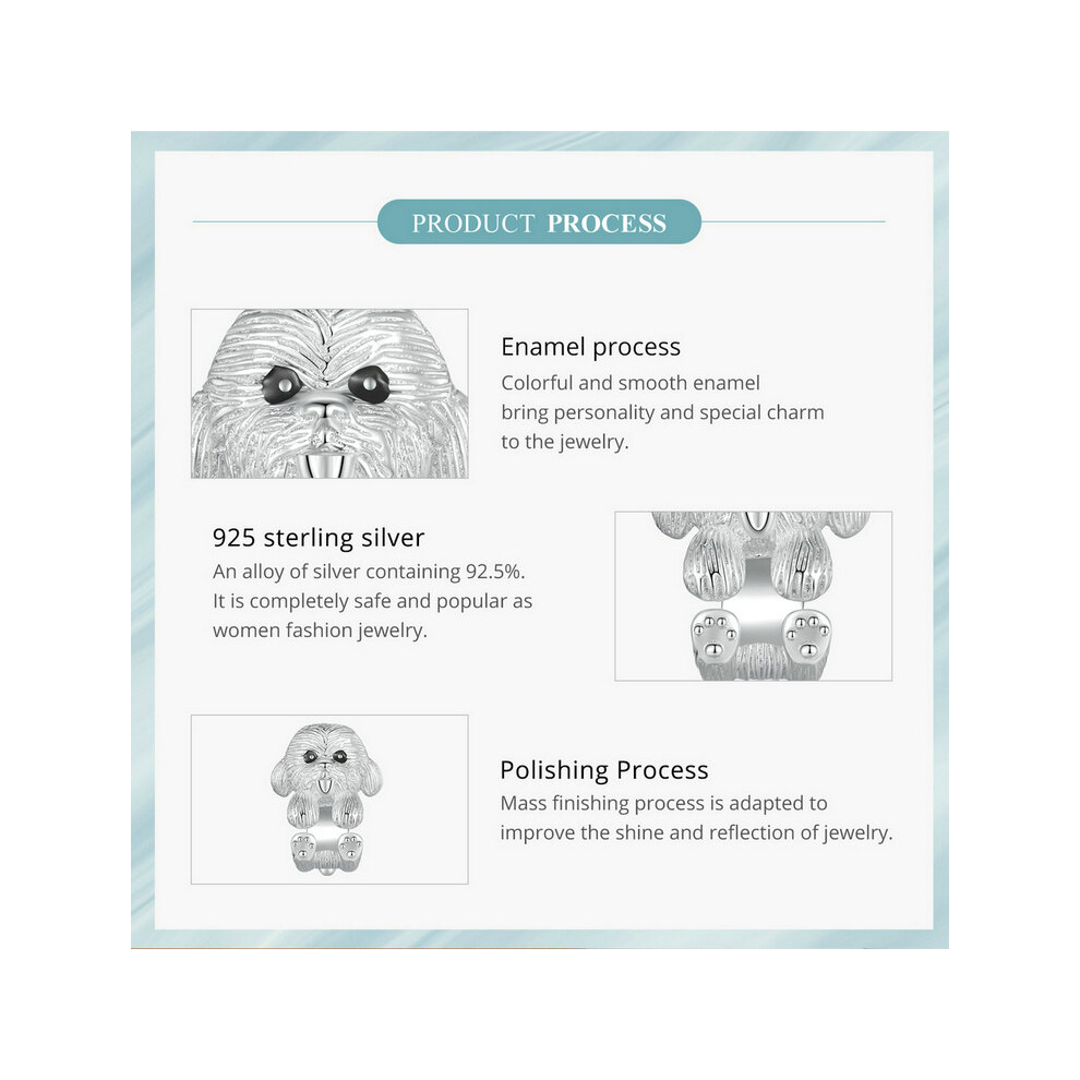 Cute Puppy Dog Wrap Charm Bead Genuine 925 Sterling Silver Compatible With Pandora Bracelets - Image 7