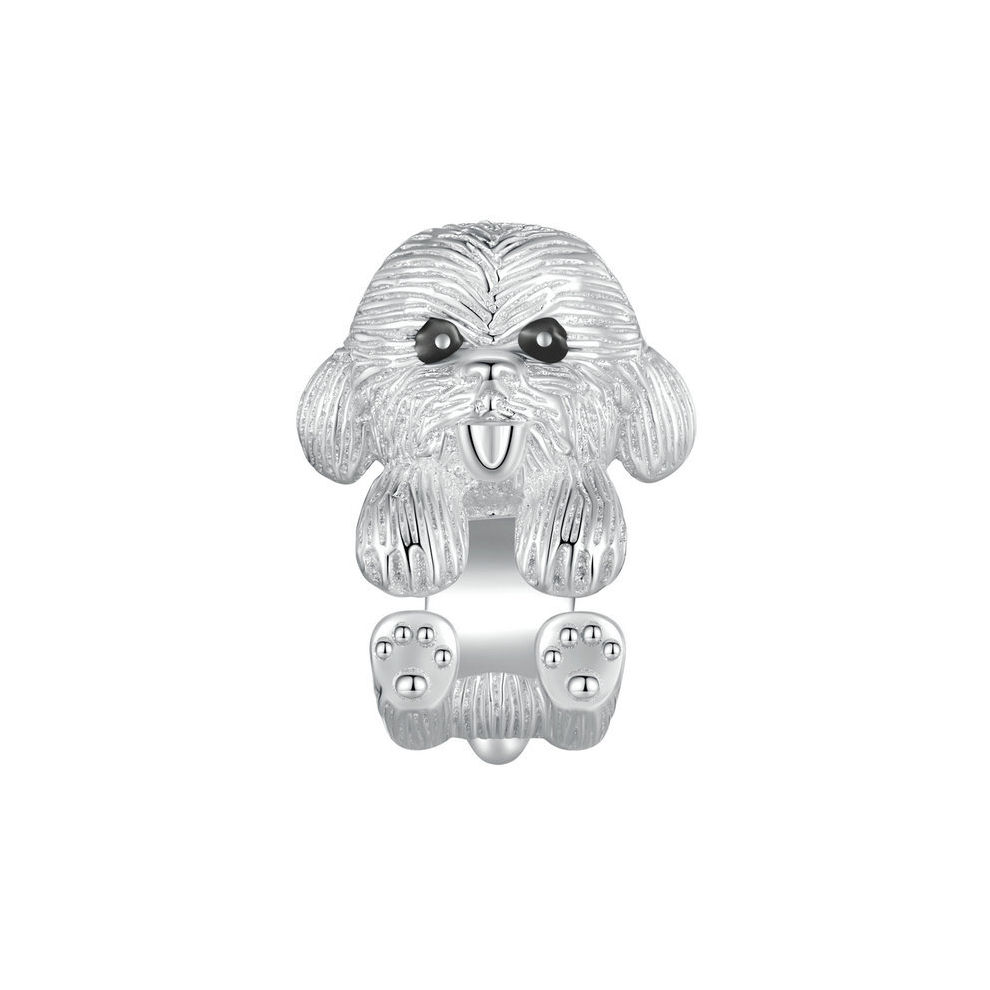 Cute Puppy Dog Wrap Charm Bead Genuine 925 Sterling Silver Compatible With Pandora Bracelets