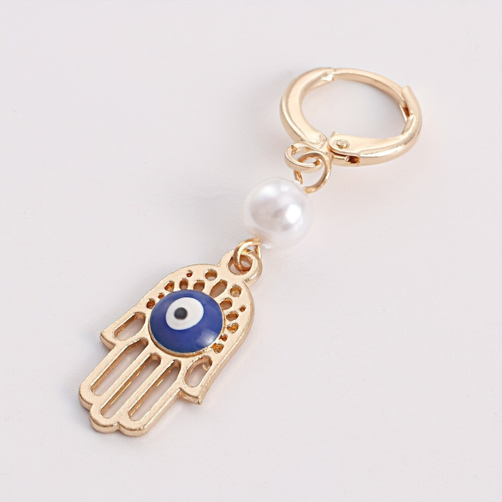 Devils Eye Palm & Pearl Earrings Female Creative Ear Jewelry - Image 5