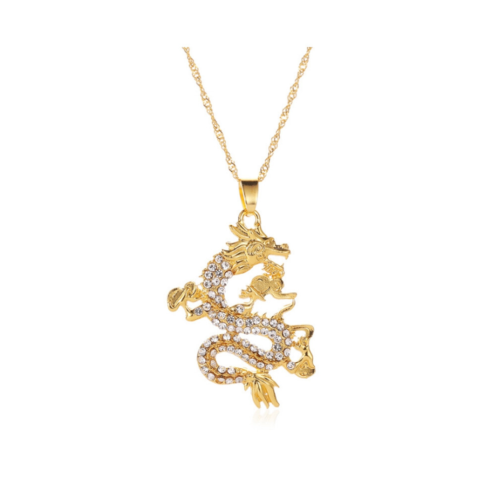 Dragon Pendant Necklaces for Women Men Gold Color Jewellery Zirconia Mascot Ornaments Lucky Symbol Gifts - Image 2