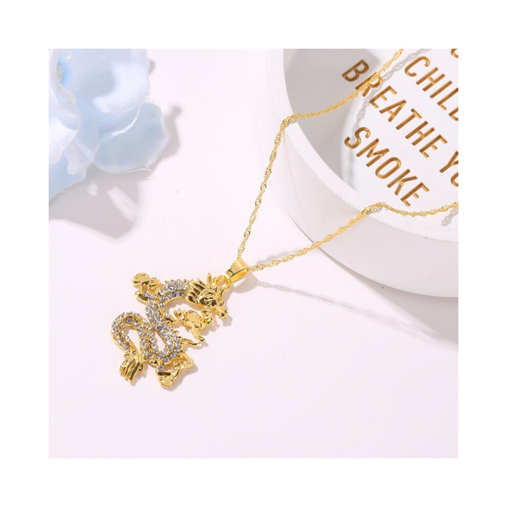Dragon Pendant Necklaces for Women Men Gold Color Jewellery Zirconia Mascot Ornaments Lucky Symbol Gifts - Image 4