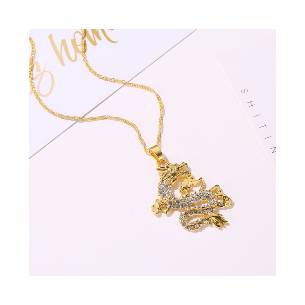 Dragon Pendant Necklaces for Women Men Gold Color Jewellery Zirconia Mascot Ornaments Lucky Symbol Gifts - Image 5