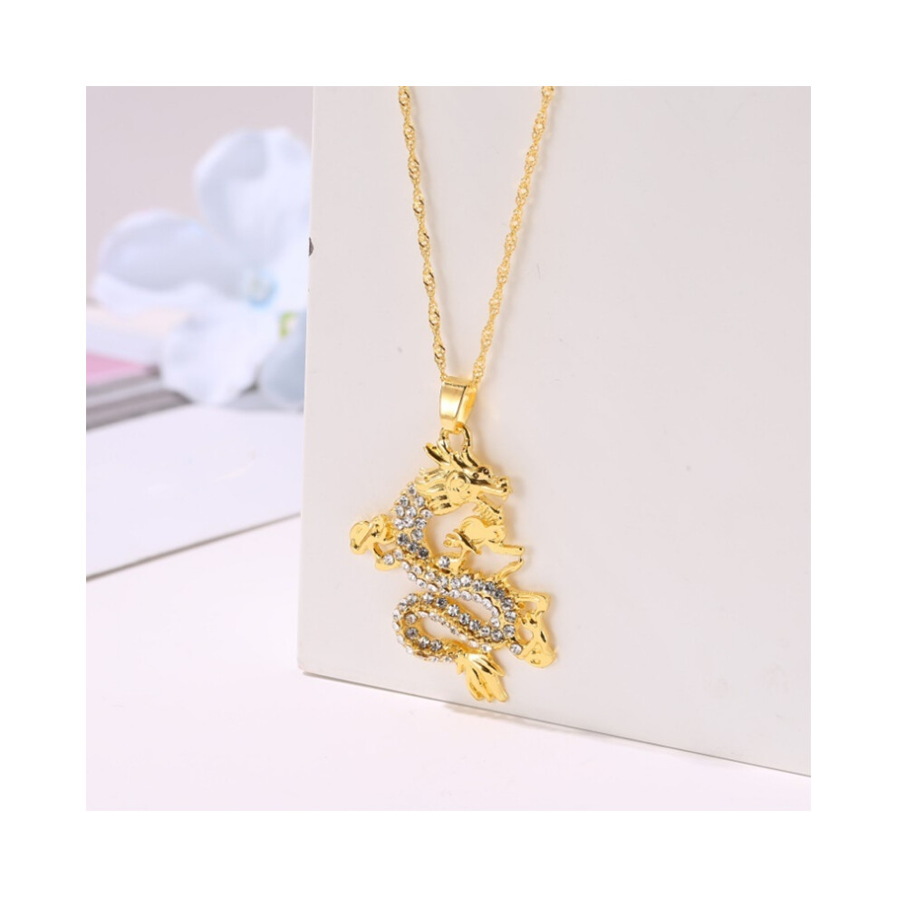Dragon Pendant Necklaces for Women Men Gold Color Jewellery Zirconia Mascot Ornaments Lucky Symbol Gifts - Image 6