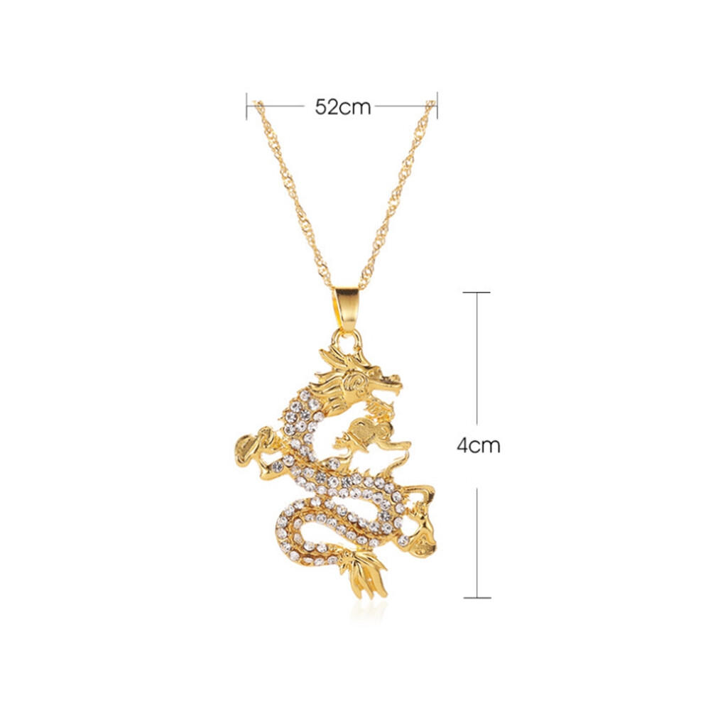 Dragon Pendant Necklaces for Women Men Gold Color Jewellery Zirconia Mascot Ornaments Lucky Symbol Gifts - Image 7